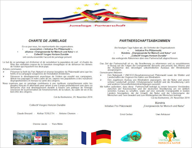 Charte de jumelage - Partnerschaftsabkommen