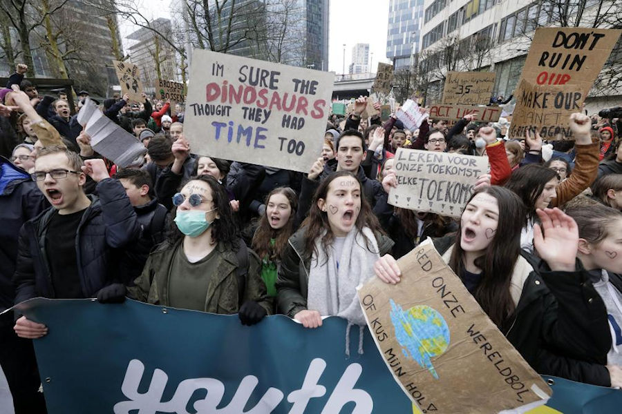 Marche pour le climat dans les rues de Bruxelles